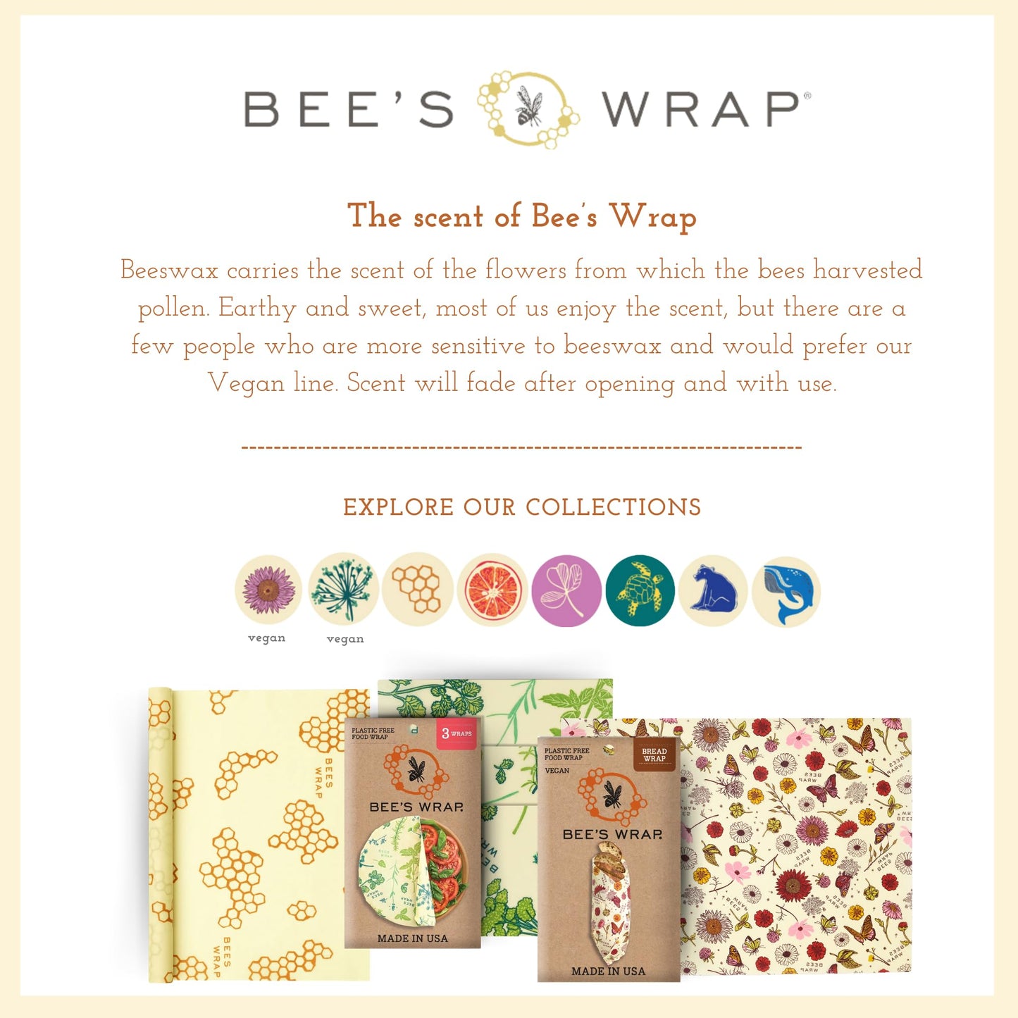 Plastic-Free Vegan Reusable Food Wrap Roll – Bee's Wrap