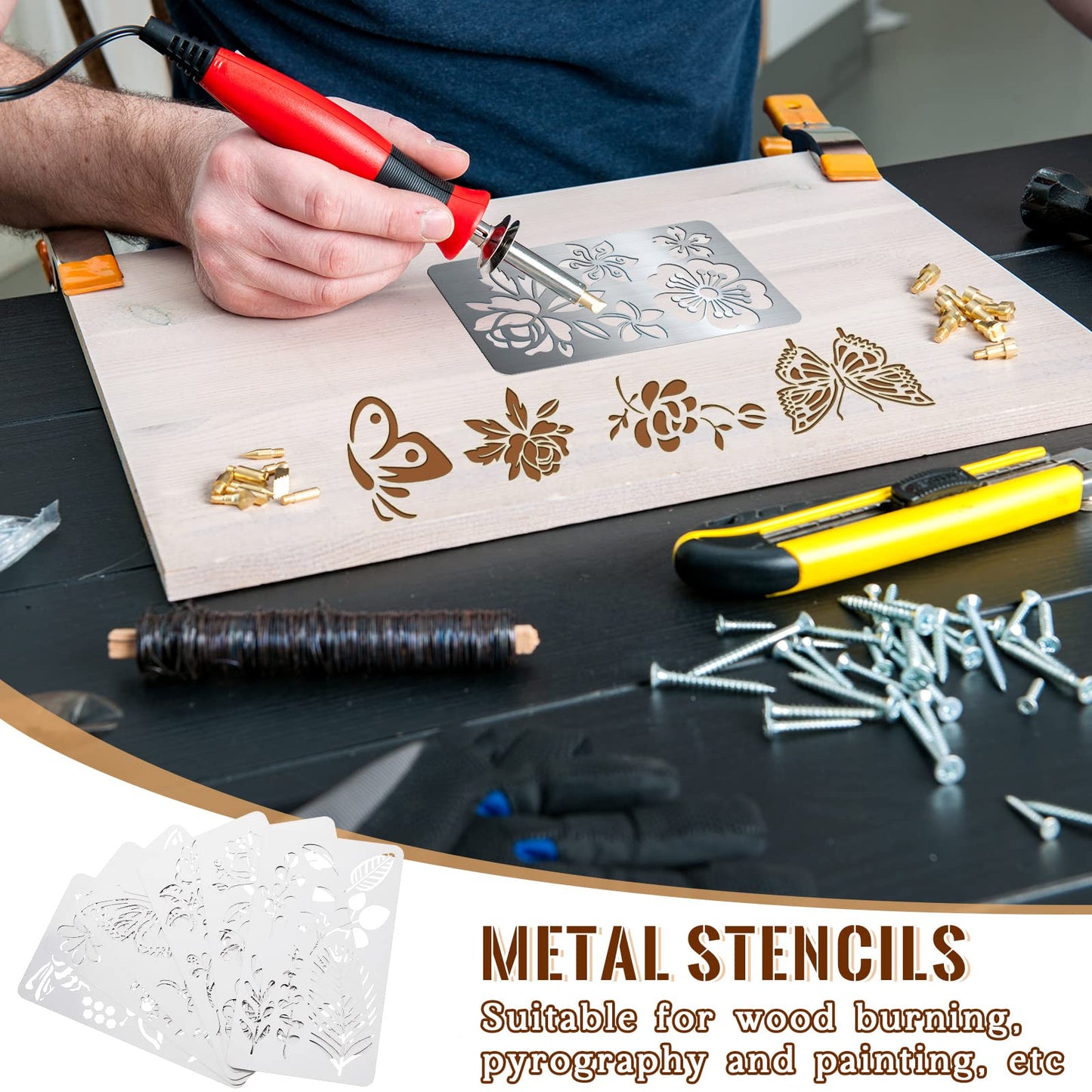 Sustainable Gift Wrap: Lewtemi Metal Stencils Stainless Steel Craft Non-Toxic