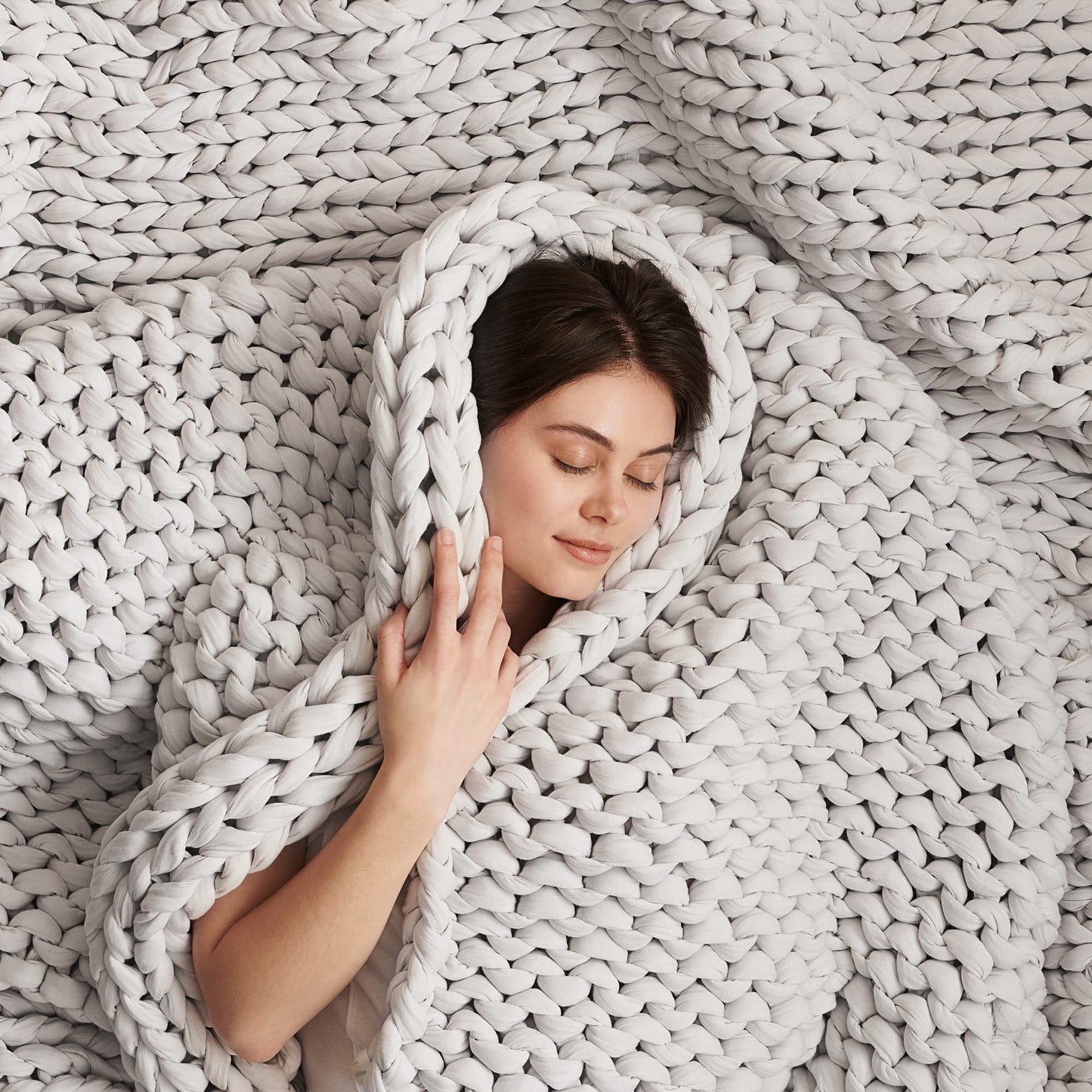 Toxin-Free Sleep: Bearaby Organic Cotton 100% Hand-Knit Weighted Blanket, Non-Toxic