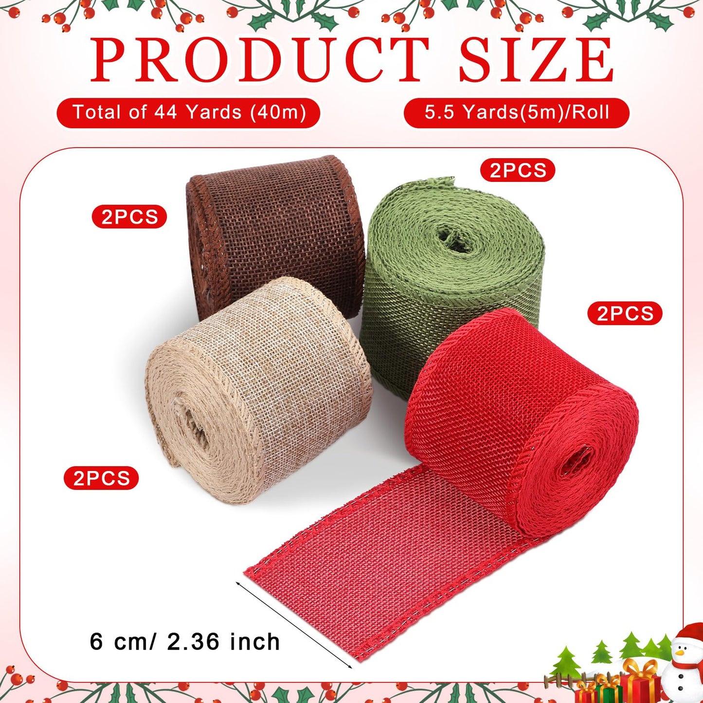 Extended 12-Yard Burlap Ribbon: Natural Wired Edge for Permanent, Handmade Bows & Garlands