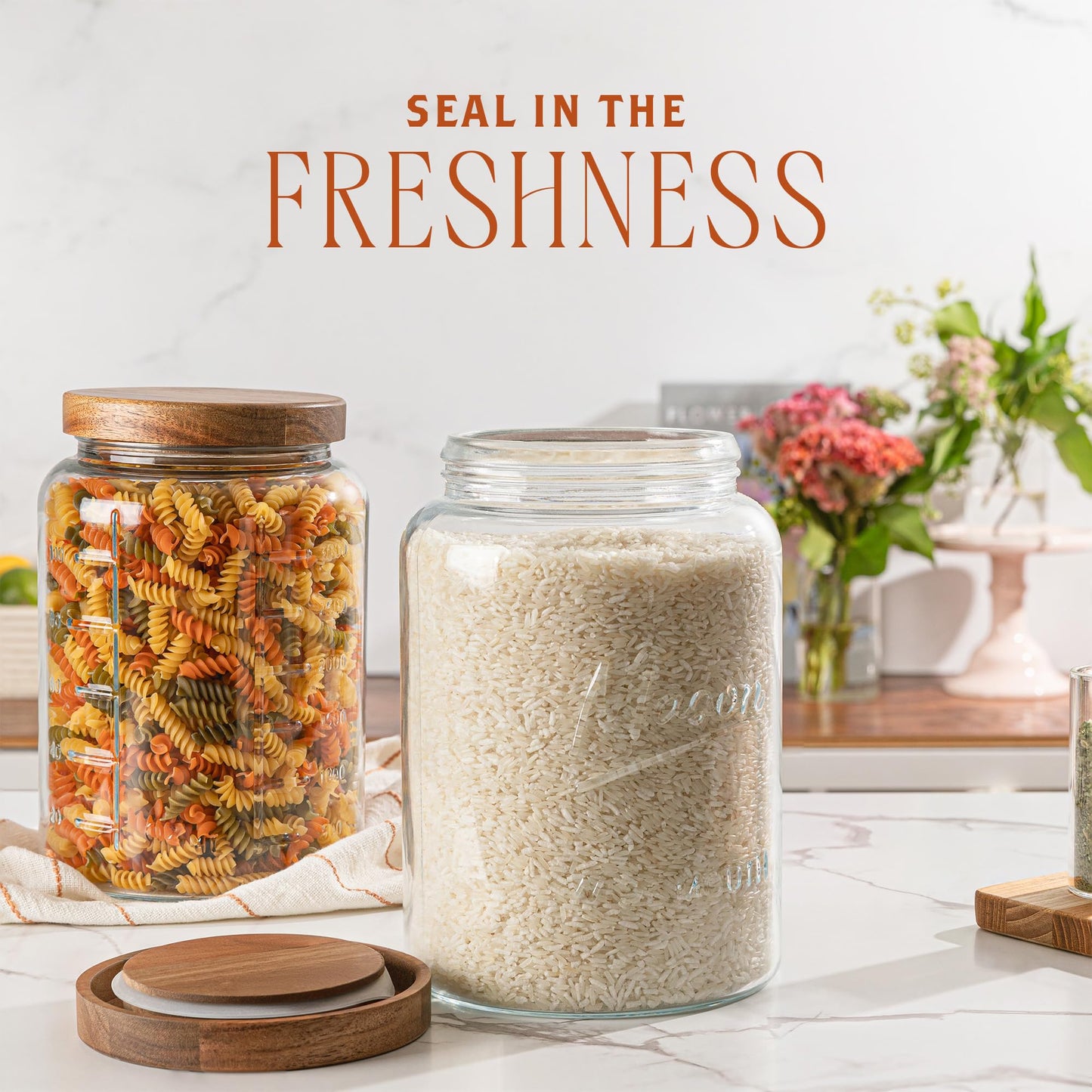 Plastic-Free 1-Gallon Glass Mason Jar with Acacia Wood Lid – Kitchentoolz