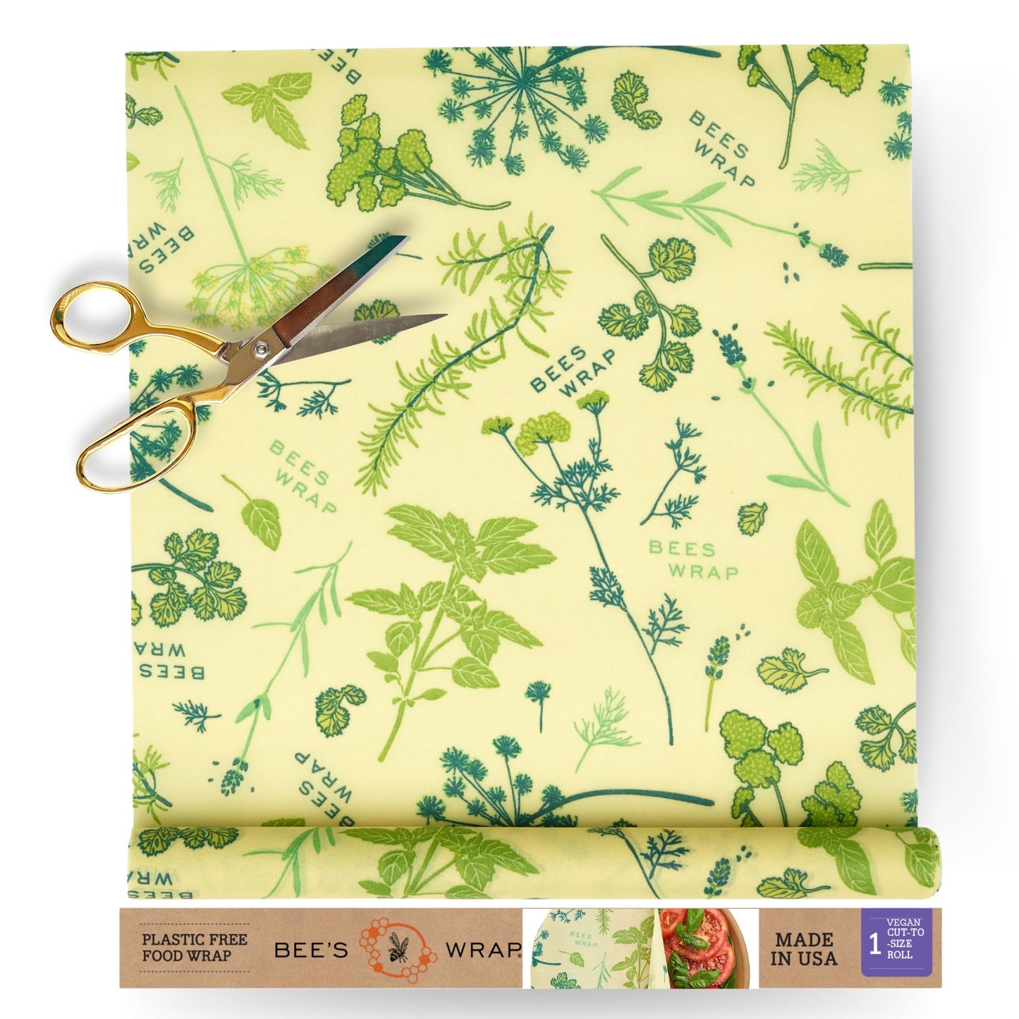 Plastic-Free Vegan Reusable Food Wrap Roll – Bee's Wrap