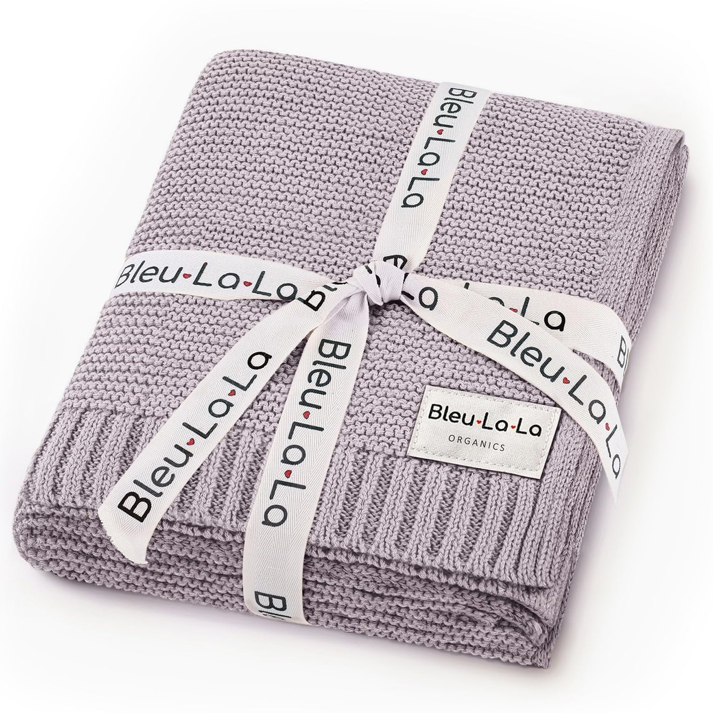 Bleu La La Heritage Knit Blanket: 100% Organic Cotton Luxury