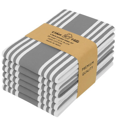 Microplastic-Free Kitchen: Urban Villa Cotton Dish Towels 6-Pack Non-Toxic