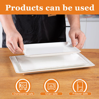 White Porcelain Serving Platters, Set of 3 – Kassel