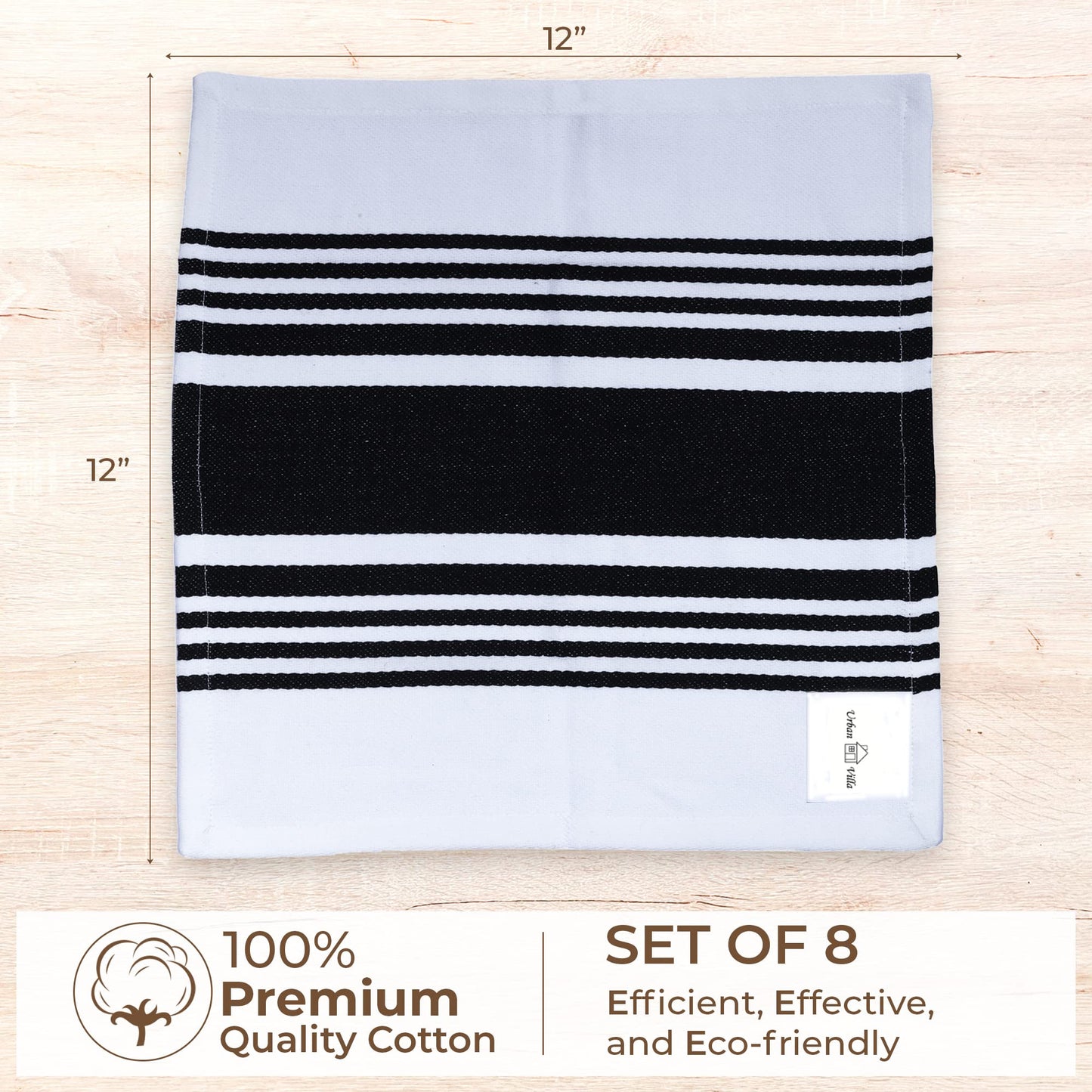 Microplastic-Free Kitchen: Urban Villa Cotton Dish Towels 6-Pack Non-Toxic
