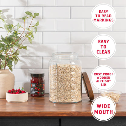 Plastic-Free 1-Gallon Glass Mason Jar with Acacia Wood Lid – Kitchentoolz