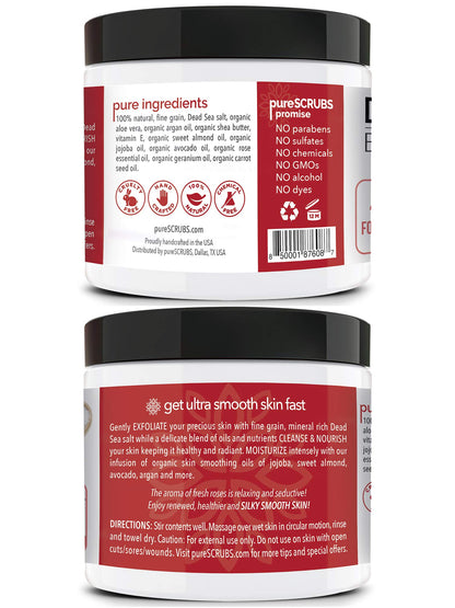 Fragrance-Free Dead Sea Salt Body Scrub, Organic Oils – pureSCRUBS Unscented