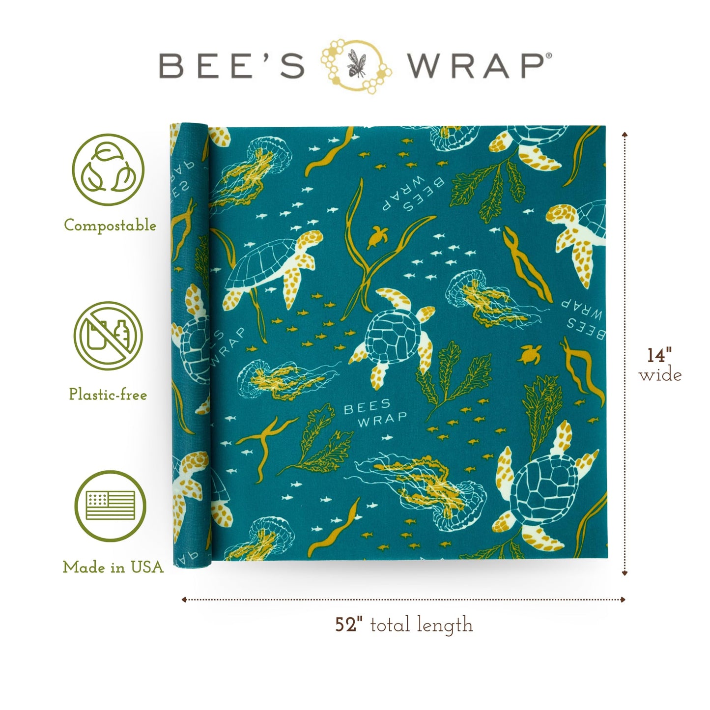 Plastic-Free Vegan Reusable Food Wrap Roll – Bee's Wrap