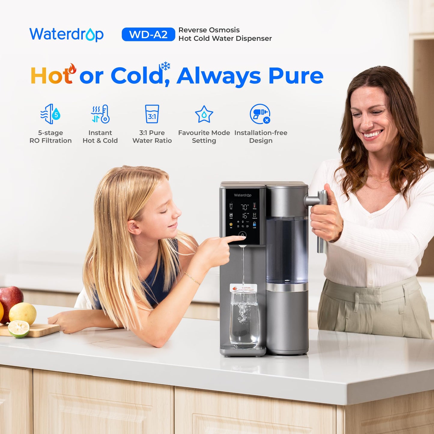 Hot & Cold Countertop Reverse Osmosis Water System – Waterdrop WD-A2