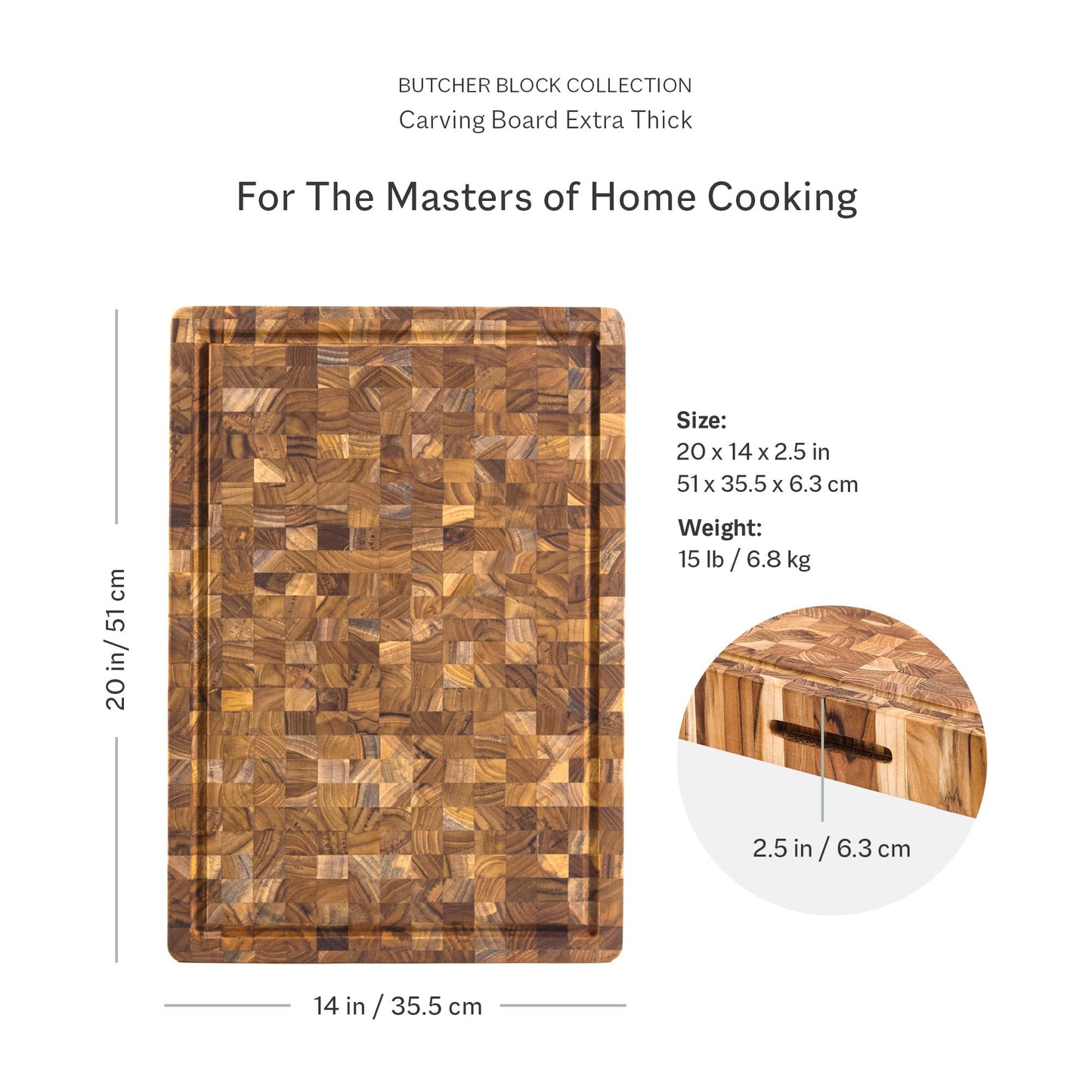 Non-Toxic Teak End-Grain Cutting Board, FSC-Certified – Teakhaus