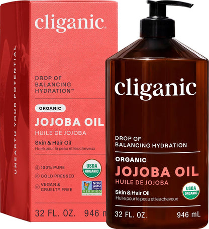 USDA Certified Organic Jojoba Oil, 100% Pure Single-Ingredient – Cliganic