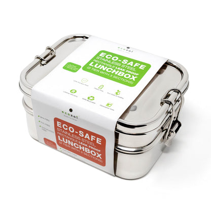 Plastic-Free Stainless Steel Bento Lunch Box, 2-Tier – Ecozoi