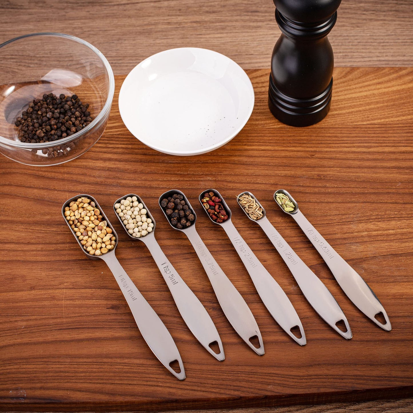 Microplastic-Free 18/8 Stainless Steel Measuring Cups & Spoons Set, 13-Piece