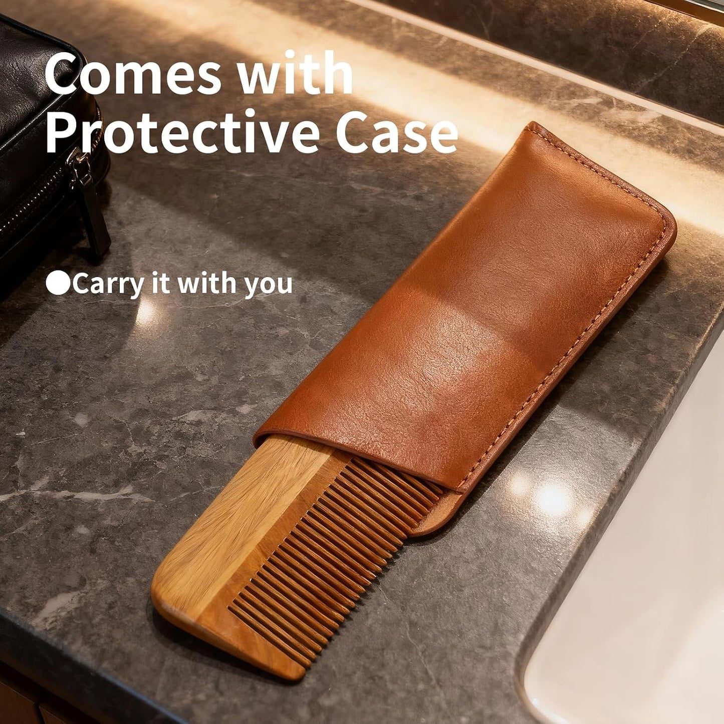 Handmade Green Sandalwood Wooden Comb, Anti-Static & Vegan – Onedor