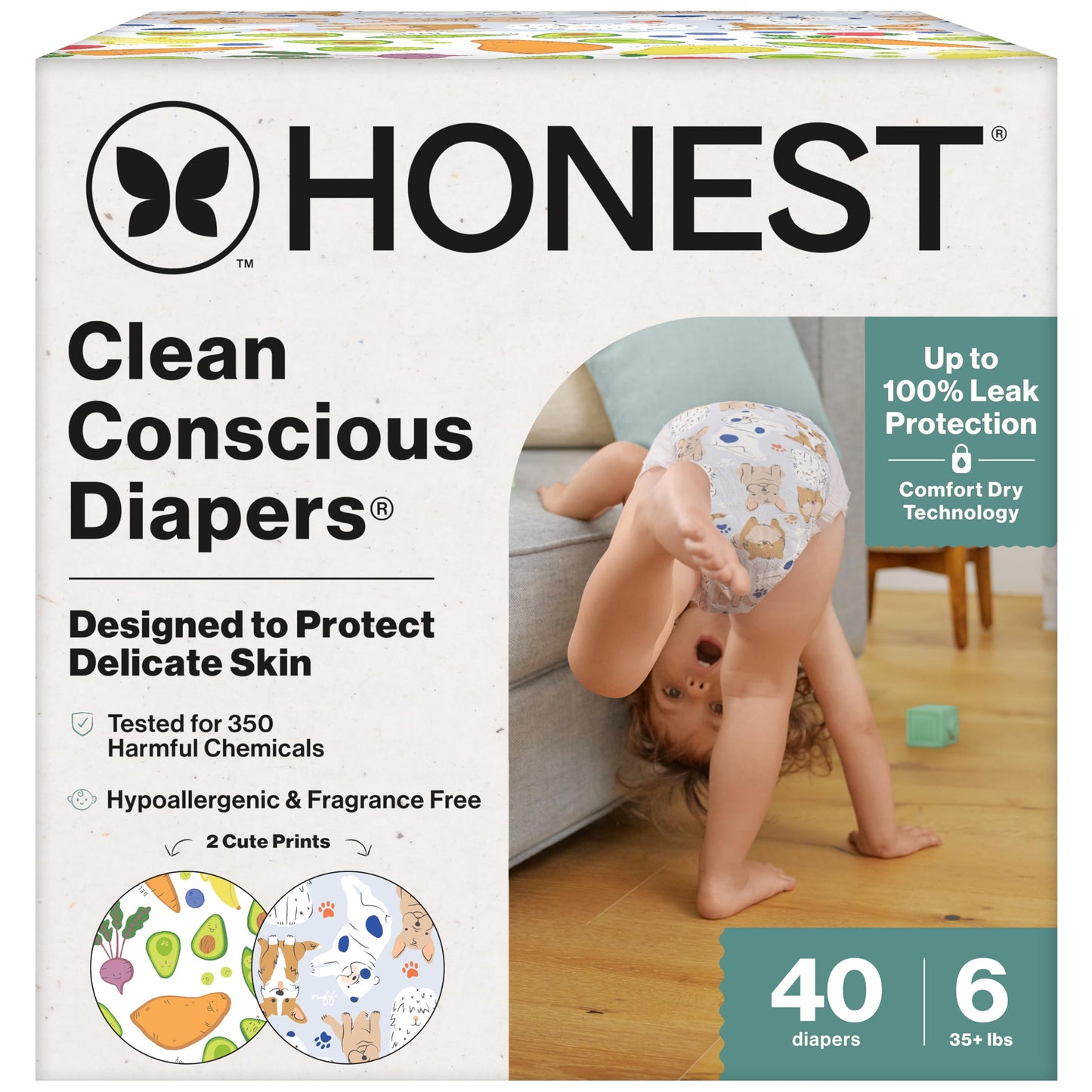 The Honest Company Comfort Dry Diapers: TCF Plant-Based Protection