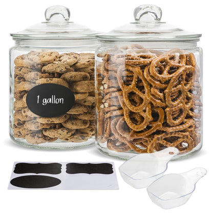 Plastic-Free Half-Gallon Glass Storage Jars, Glass Lids, 2-Pack – KooK