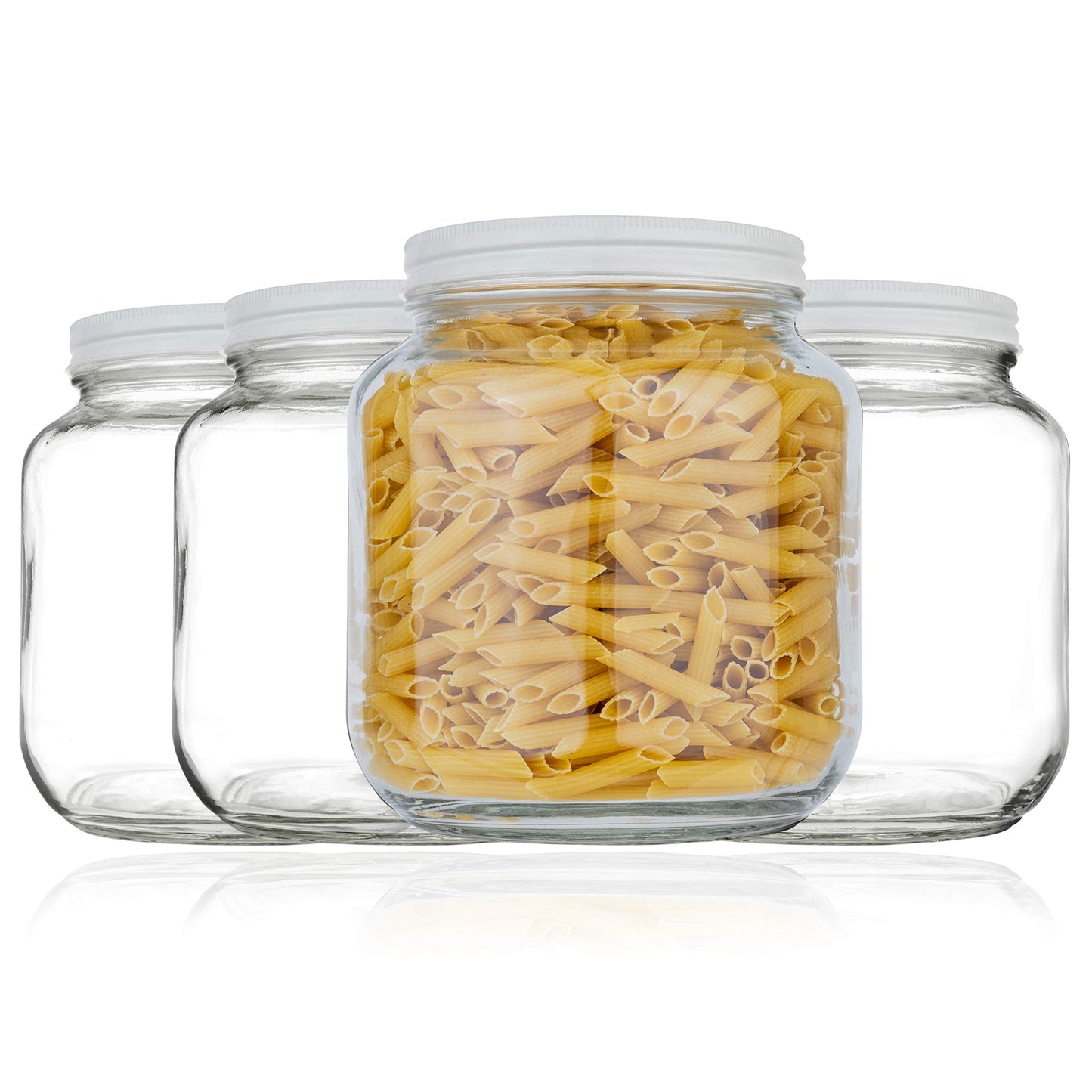Half-Gallon Glass Mason Jars with Metal Lids, 2-Pack - Kitchentoolz