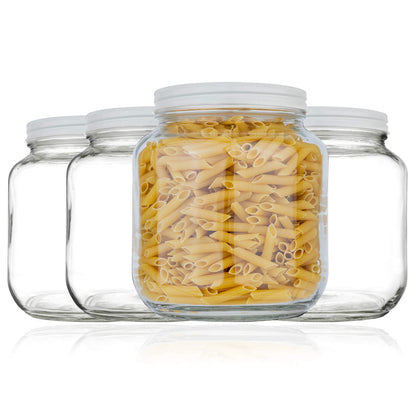 Half-Gallon Glass Mason Jars with Metal Lids, 2-Pack - Kitchentoolz