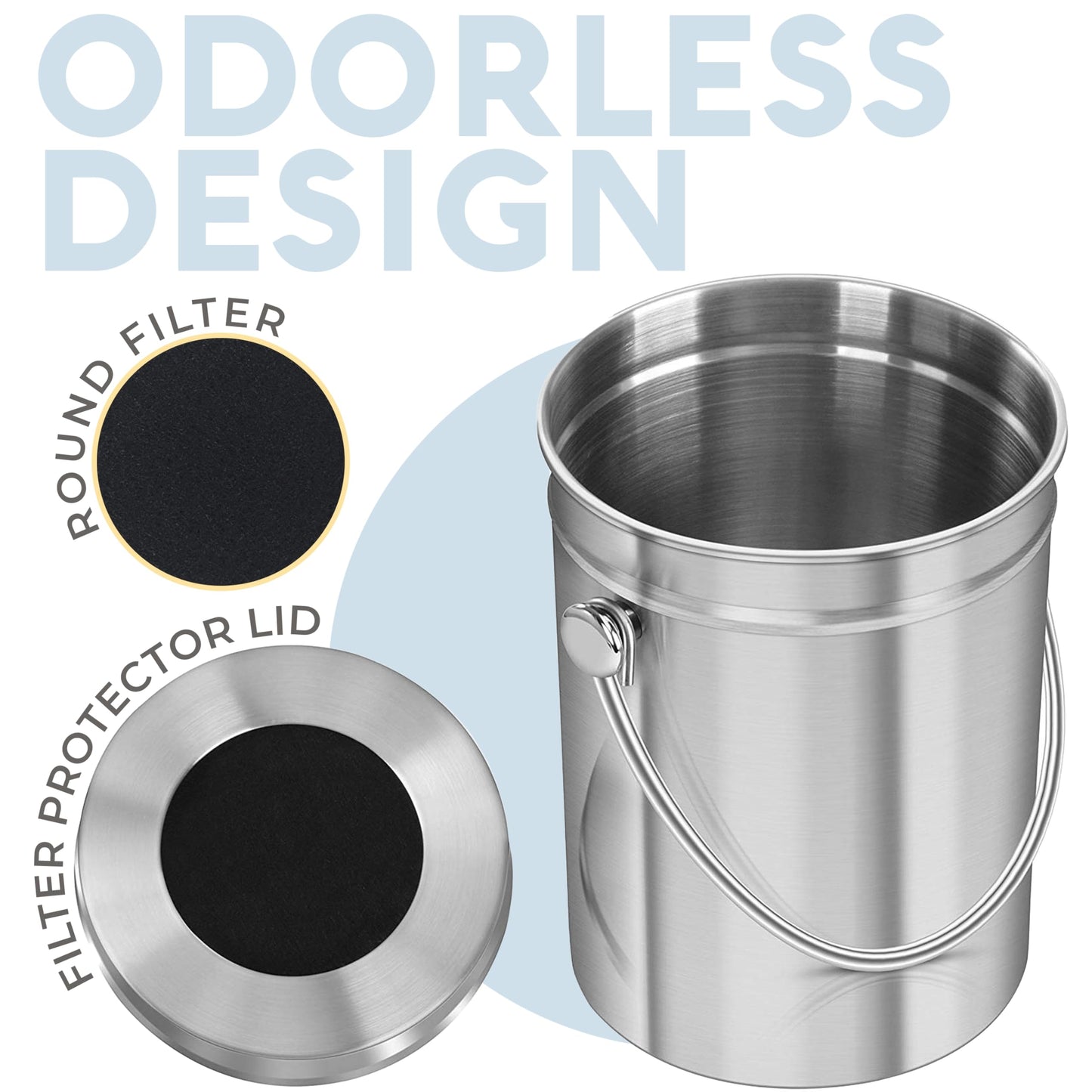 Microplastic-Free Kitchen: Epica Stainless Steel Compost Bin Non-Toxic