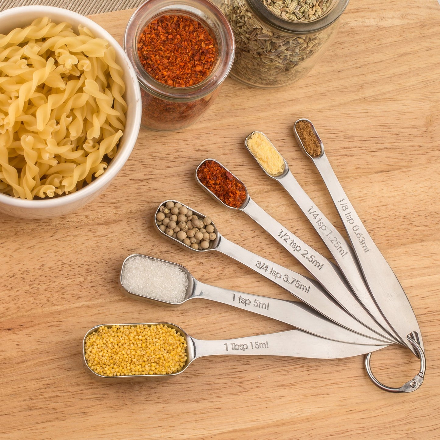 Microplastic-Free 18/8 Stainless Steel Measuring Cups & Spoons Set, 13-Piece