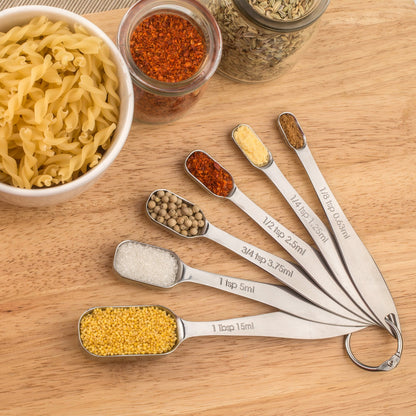 Microplastic-Free 18/8 Stainless Steel Measuring Cups & Spoons Set, 13-Piece