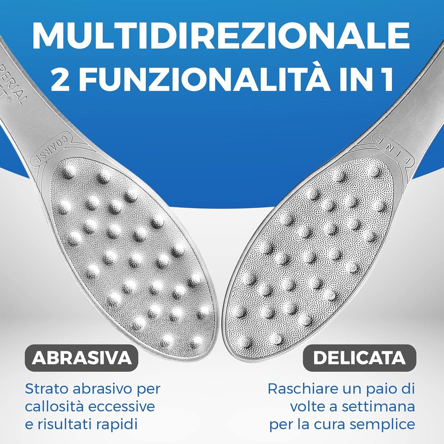 Imperial Feet Double-Sided Stainless Steel Foot Scraper: Professional Grade