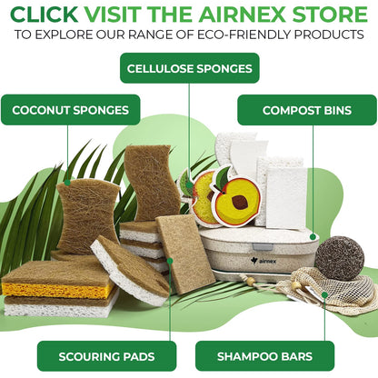Microplastic-Free Kitchen: Airnex Biodegradable Natural Sponges Non-Toxic