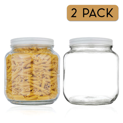Half-Gallon Glass Mason Jars with Metal Lids, 2-Pack - Kitchentoolz