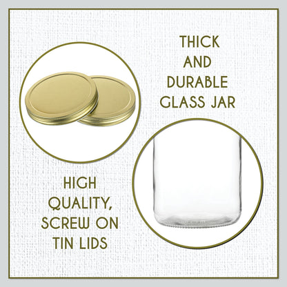1-Gallon Glass Mason Jars with Airtight Metal Lids, 2-Pack - Kitchentoolz