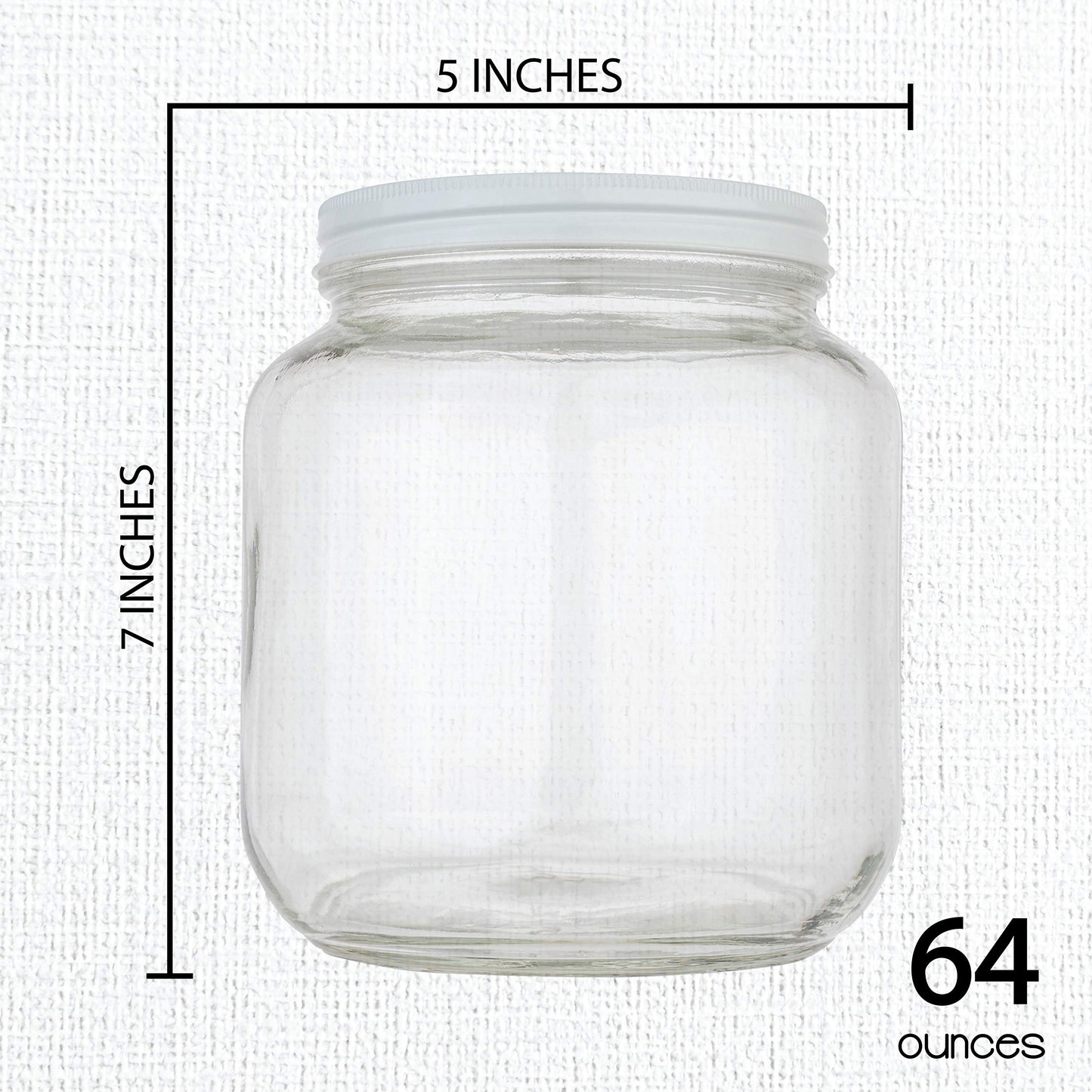 Half-Gallon Glass Mason Jars with Metal Lids, 2-Pack - Kitchentoolz