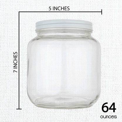 Half-Gallon Glass Mason Jars with Metal Lids, 2-Pack - Kitchentoolz