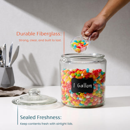 Plastic-Free Half-Gallon Glass Storage Jars, Glass Lids, 2-Pack – KooK