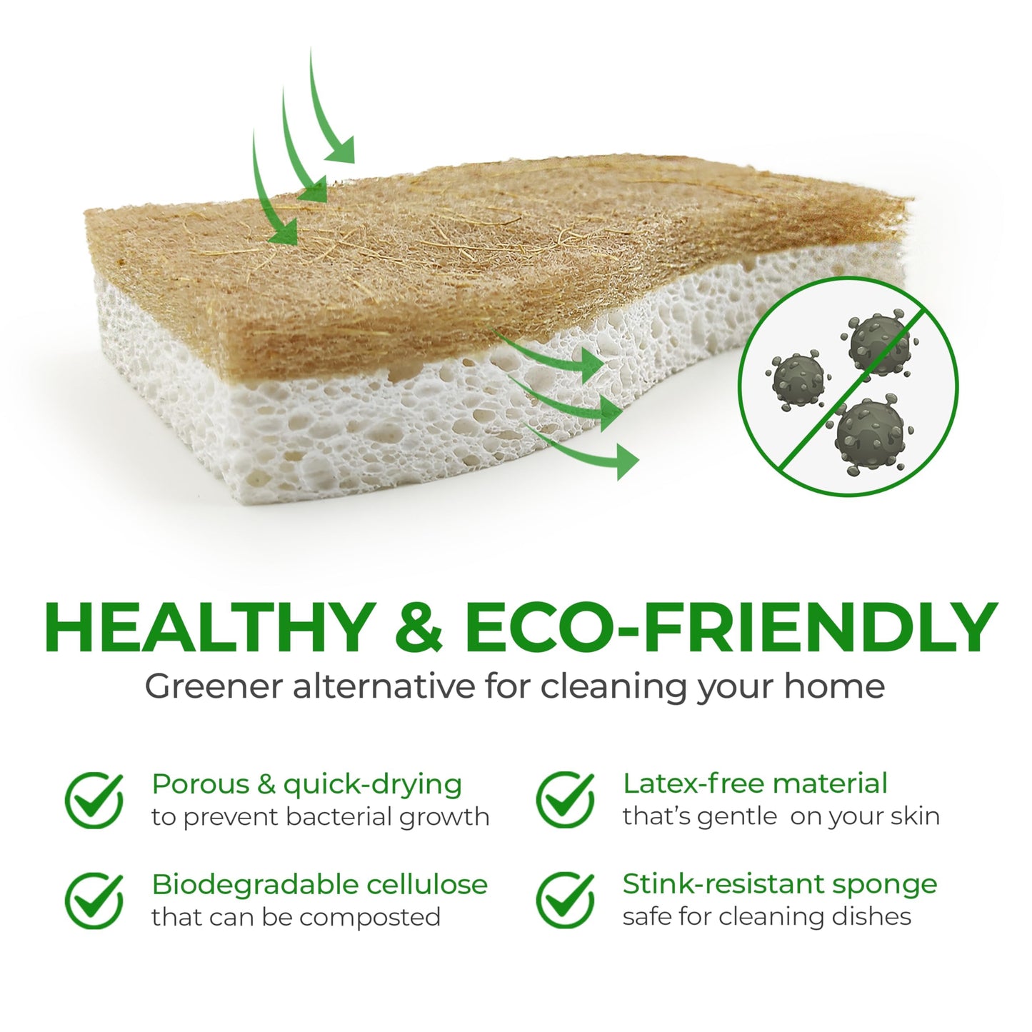 Microplastic-Free Kitchen: Airnex Biodegradable Natural Sponges Non-Toxic