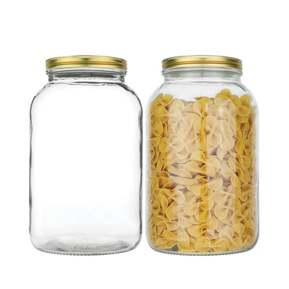 1-Gallon Glass Mason Jars with Airtight Metal Lids, 2-Pack - Kitchentoolz