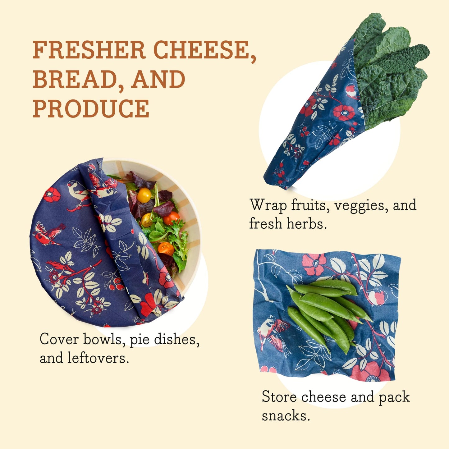 Plastic-Free Vegan Reusable Food Wrap Roll – Bee's Wrap