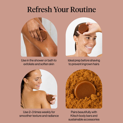 Plastic-Free Sugar Body Scrub Bar, Vegan & Leaping Bunny – Kitsch