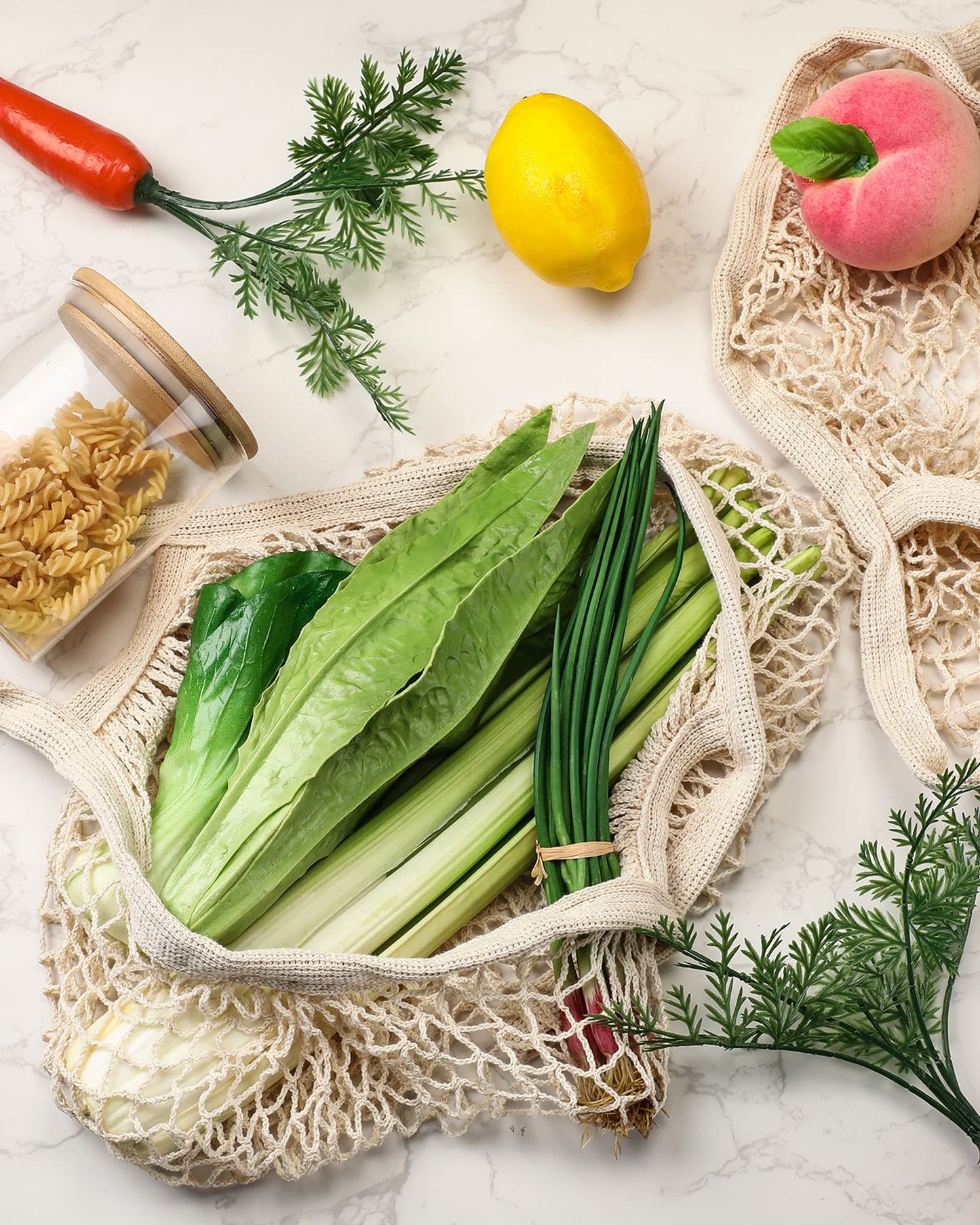 Eccliy Reusable Cotton Mesh Grocery & Produce Bags (12-Pack)