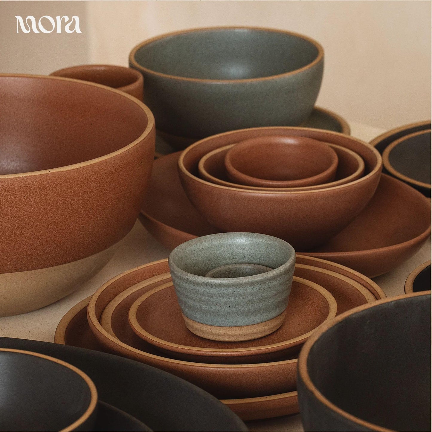 Lead-Free Ceramic Bowls, Lab-Tested – Mora (Set of 4, 28oz)