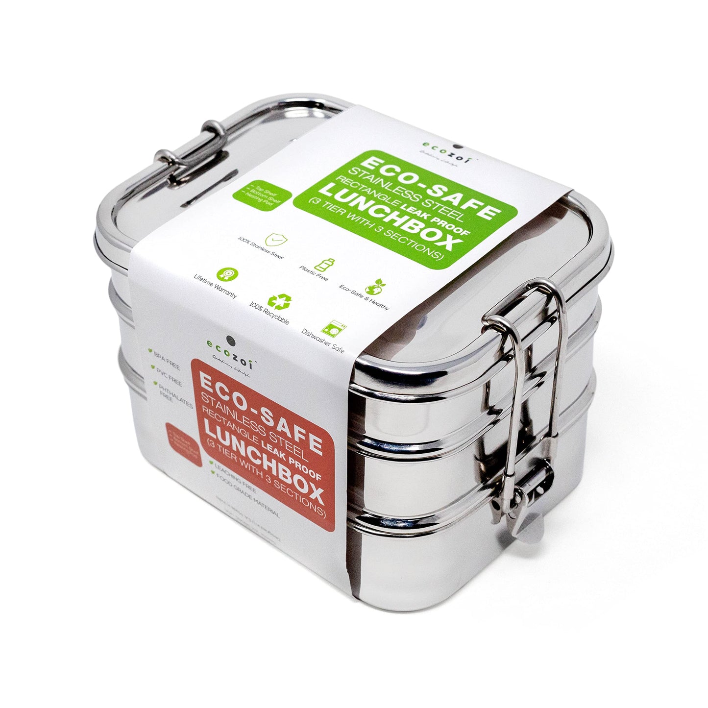 Plastic-Free Stainless Steel Bento Lunch Box, 2-Tier – Ecozoi