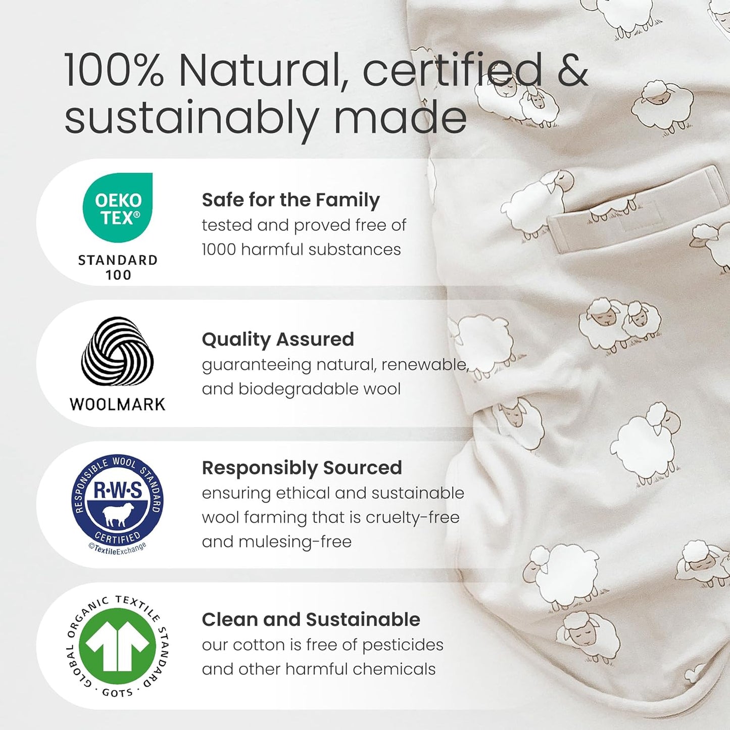 Woolino 4 Season Sleep Sack: Ultimate Merino Wool & Organic Cotton