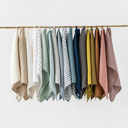 MagicLinen 100% European Linen Tea Towels: OEKO-TEX Certified, Naturally Antibacterial Flax, Handmade in Europe