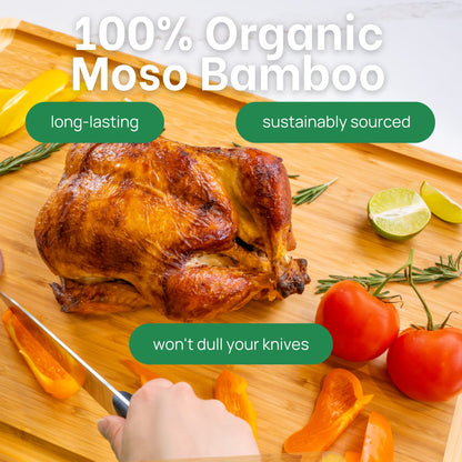 Non-Toxic Organic Bamboo Cutting Board, XL, FSC – Greener Chef