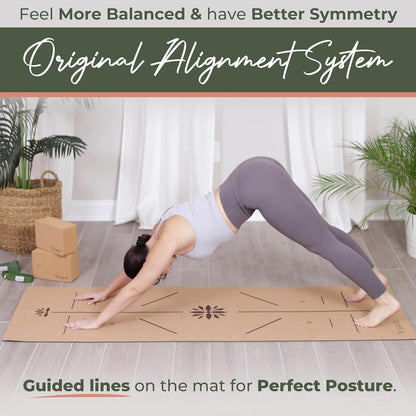 Y O Gayo Premium Yoga Cork Mat: Natural Tree Rubber Base