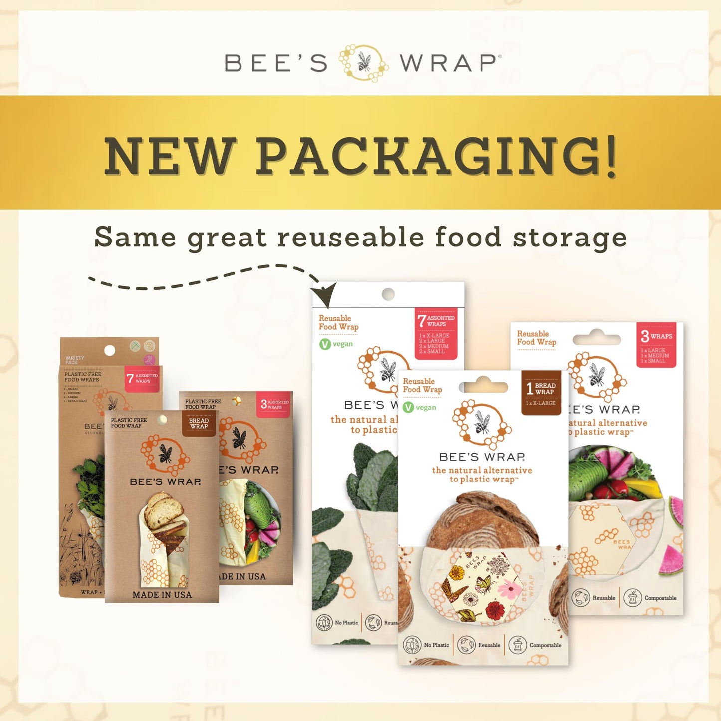 Plastic-Free Vegan Reusable Food Wrap Roll – Bee's Wrap