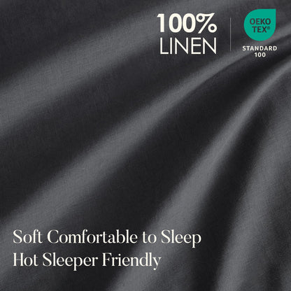 DAPU 100% Pure French Linen Sheets: Natural Normandy Flax Set