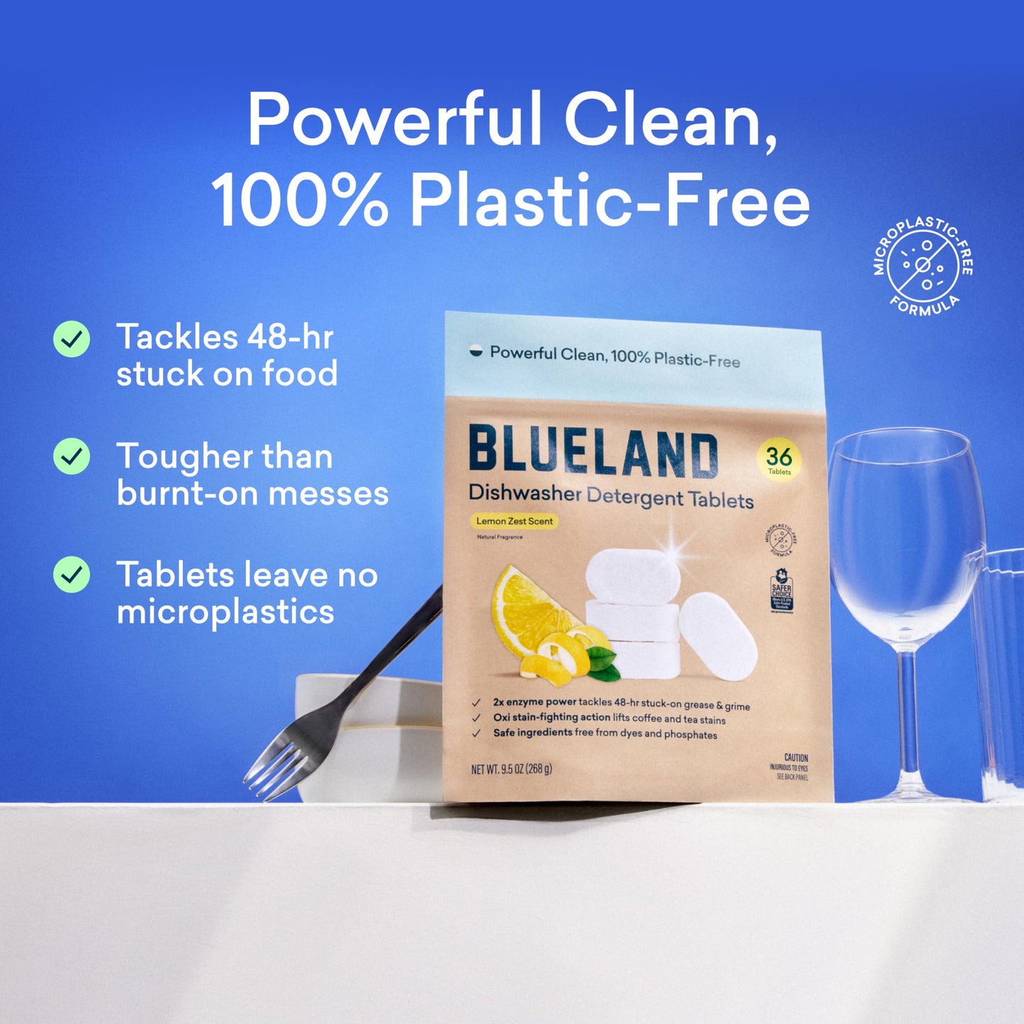Blueland 100% Plastic-Free Dishwasher Detergent Tablets (36 Count)