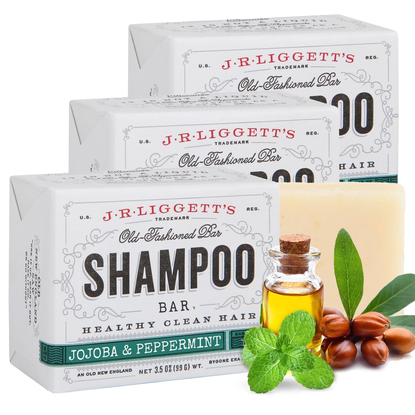 Plastic-Free, Sulfate-Free Shampoo Bar 3-Pack, Vegan – J.R. Liggett's