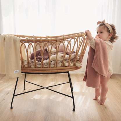 Bleu La La Heritage Knit Blanket: 100% Organic Cotton Luxury