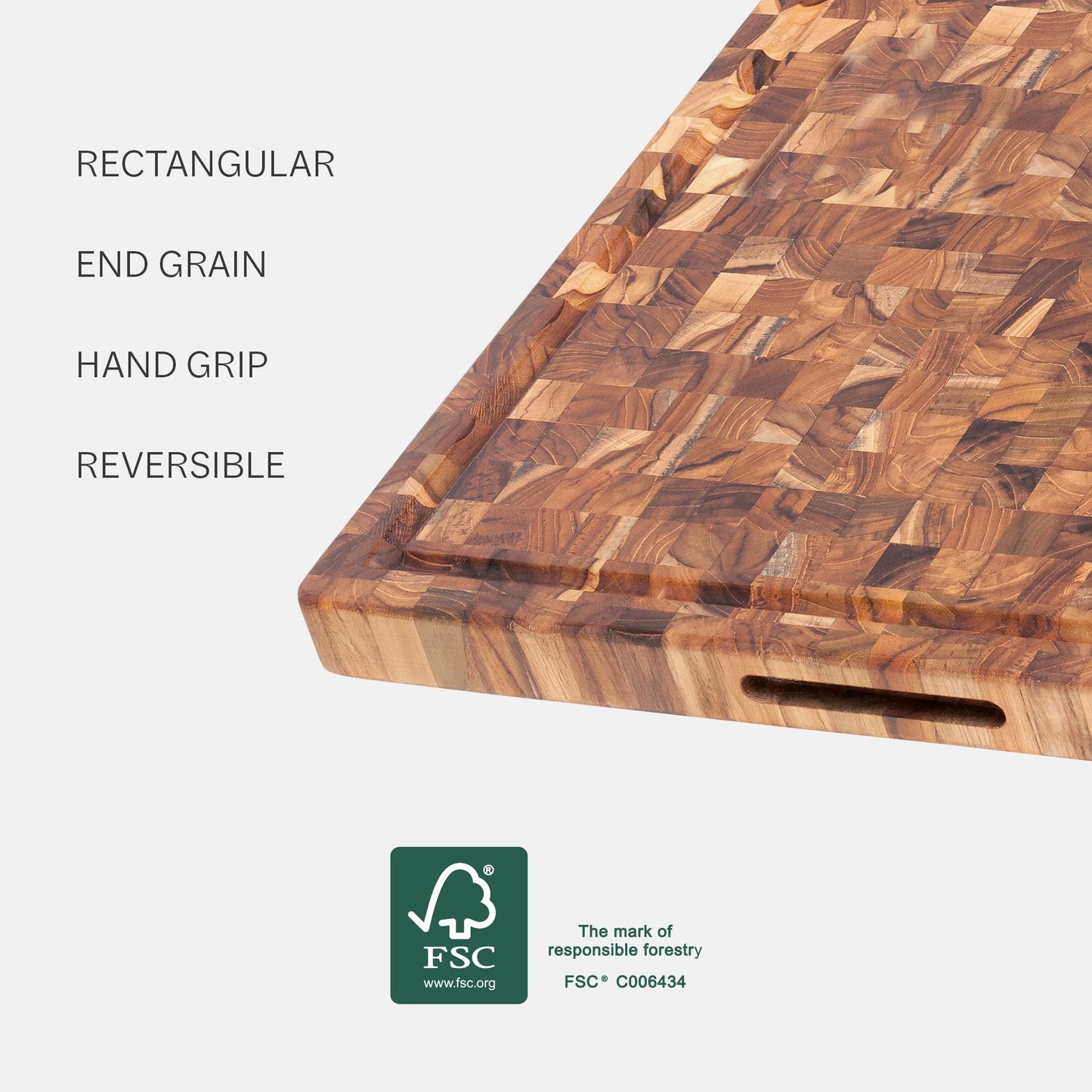 Non-Toxic Teak End-Grain Cutting Board, FSC-Certified – Teakhaus